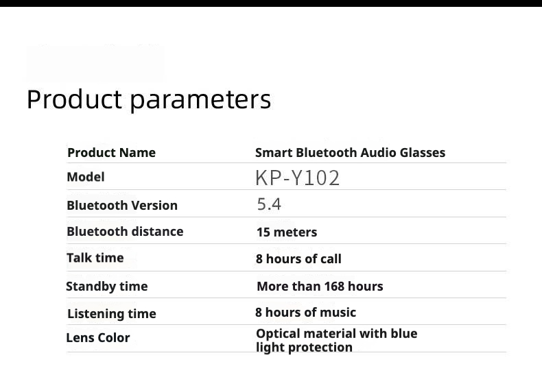 Smart glasses KP-Y102 Smart bluetooth grasses