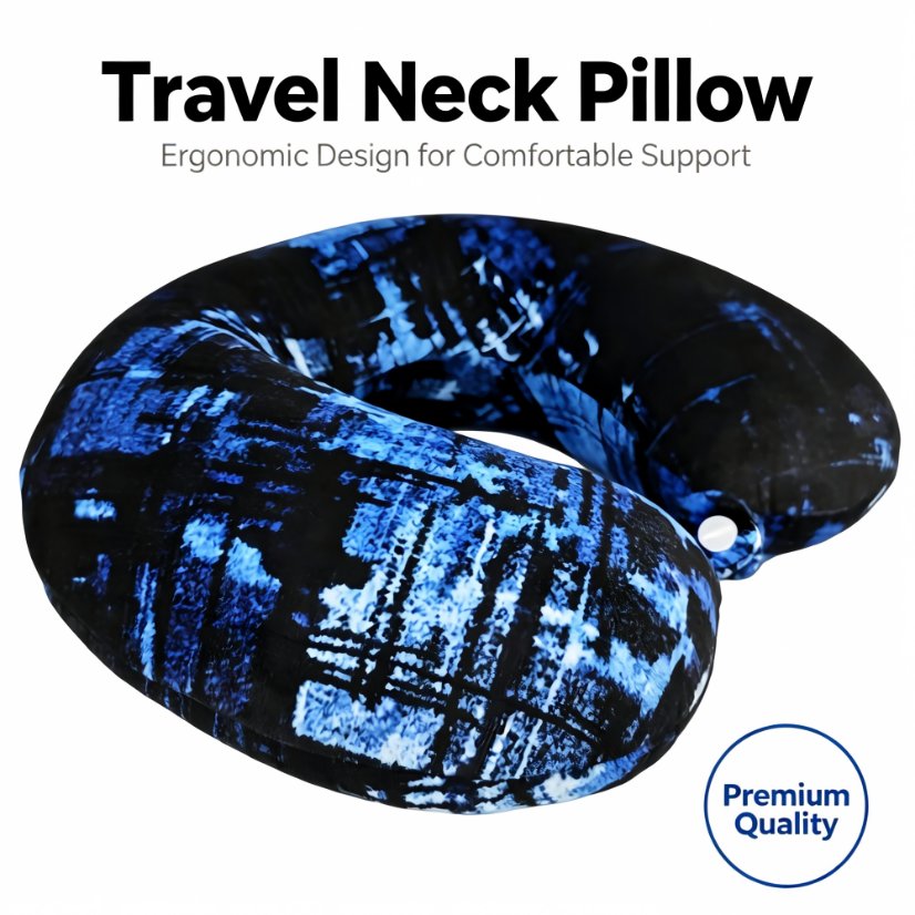 U-shaped pillow Blue & Black Tie-Dye Memory Foam U-Shaped Pillow