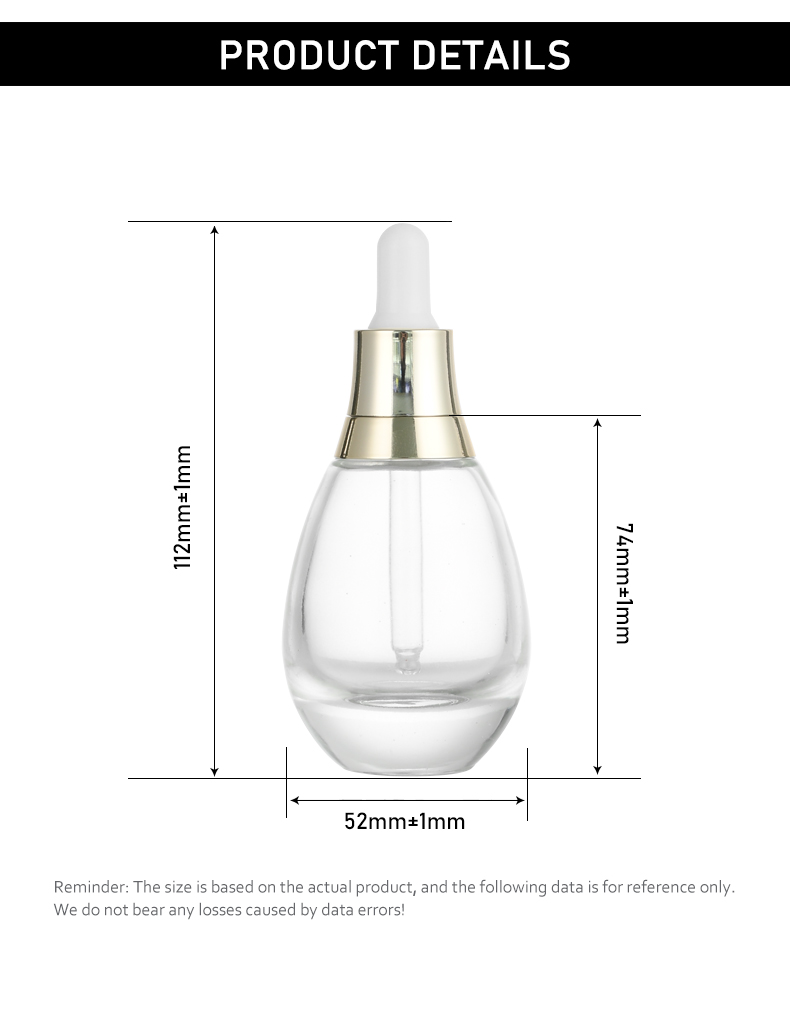 frasco cuentagotas 0ml Light Bulb-Shaped Dropper Bottle for Essential Oil