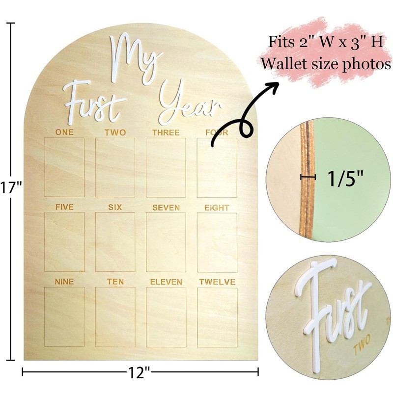 Infant Baptism Newborn First Year Milestone Photo Frame