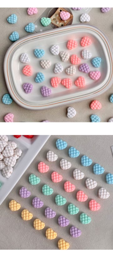 Solid Color Acrylic Beads heart beads