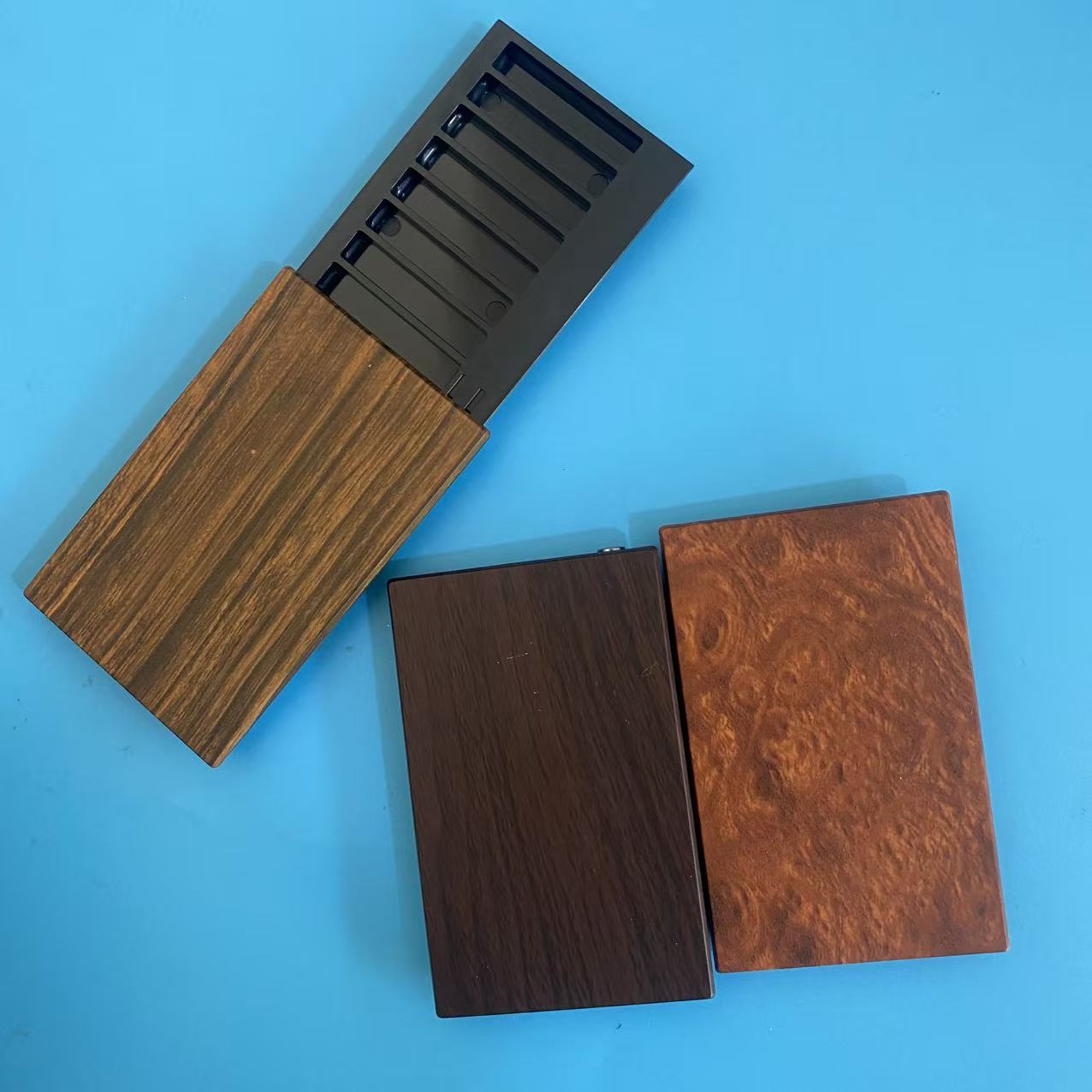 Slide-Case Storage Vintage Wood‑Grain Sliding Mini Box
