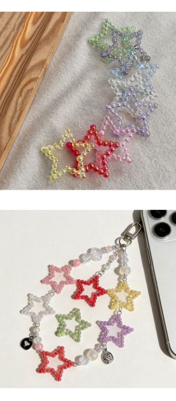 Transparent Iridescent Plated Beads star beads