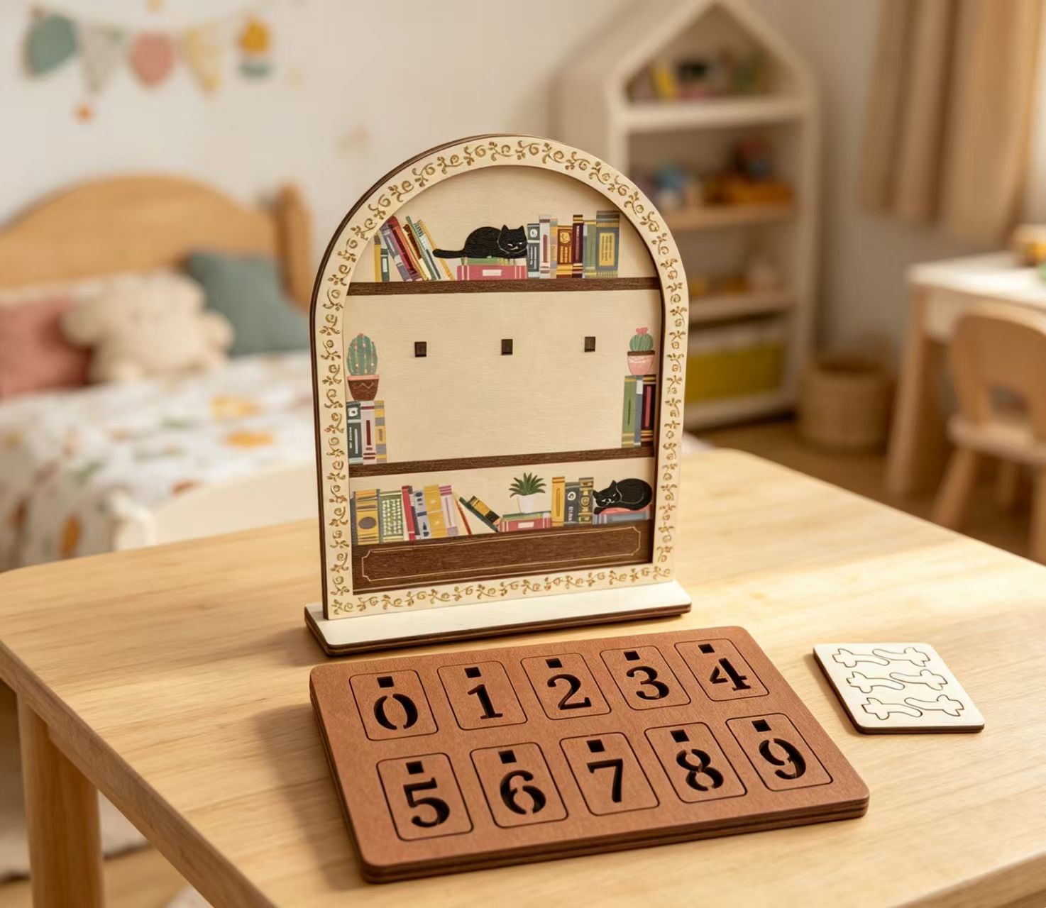 Holidays, gifts Cat Bookshelf Reading Counter