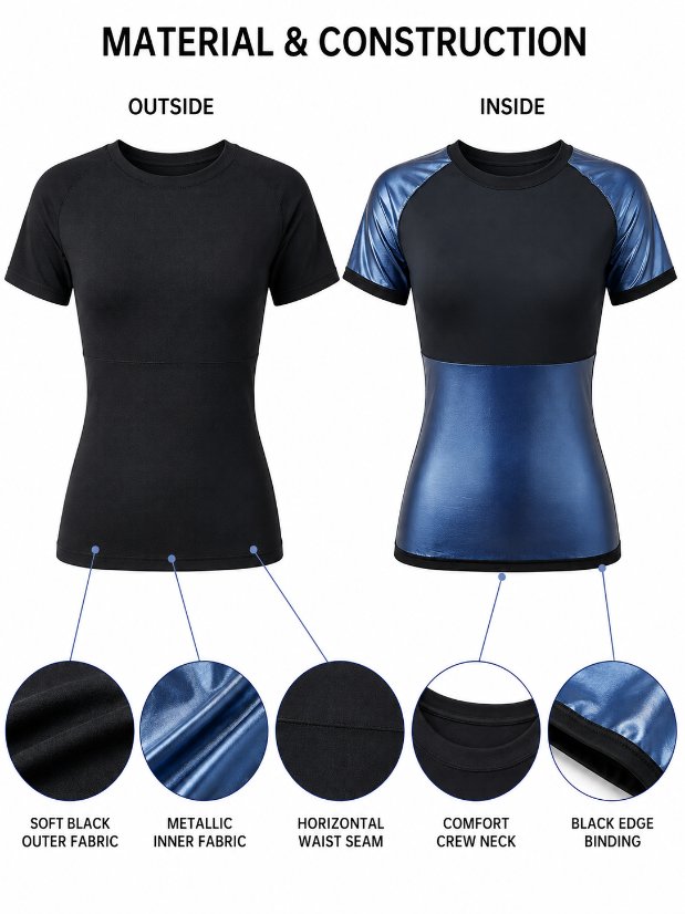 vest-top-tshirt-jacket-bra-tank Women Heat‑Trapping Sauna Shirt Sweat Vest Compression Shapewear Workout Sauna Suit Top for More Sweat