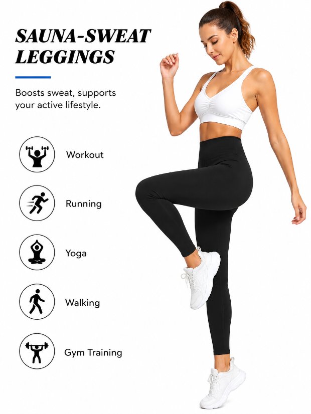 legging-shorts-capri-pant Sauna Sweat Pant for Women Sweat Waist Trainer Control Sauna Suit Workout Legging