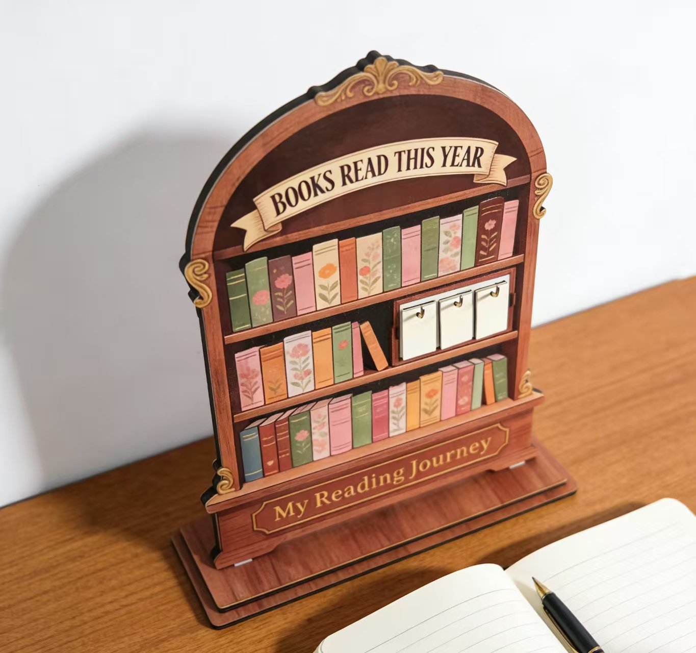Holidays, gifts Wooden Vintage Books Reading Counter