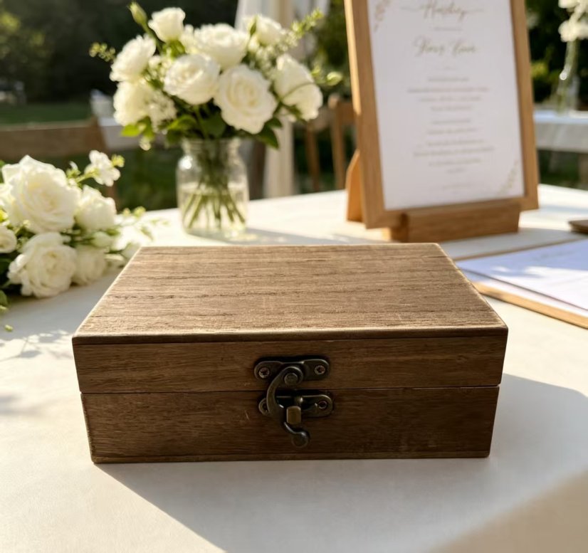Wedding Supplies Vintage Cutout Wooden Ring Box (Mr & Mrs)