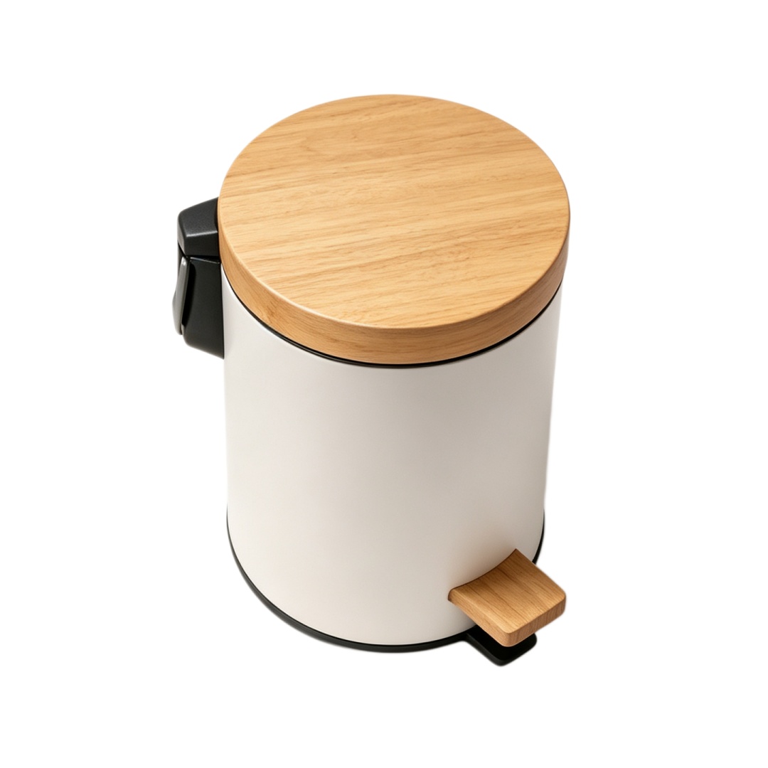 Buckets & Baskets Trash Can with Bamboo Lid