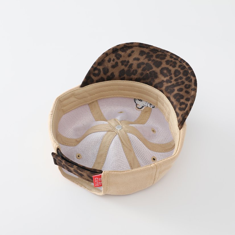 Autumn Style Suede & Leopard Print Pony Baseball Cap
