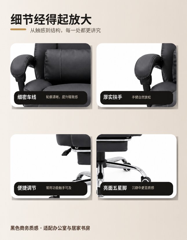 Office Chairs Adjustable Reclining Office Chair with Footrest