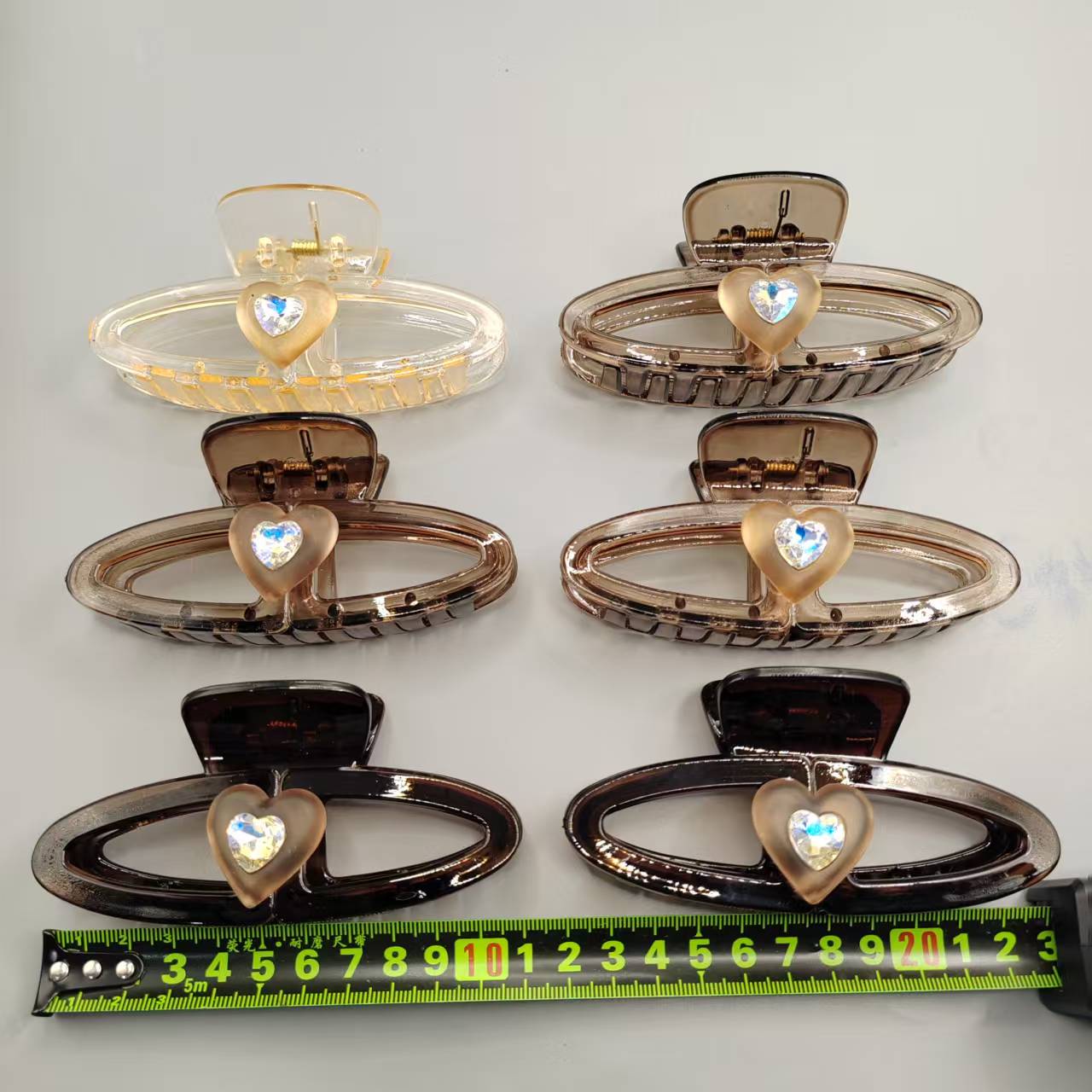 Crisscross Bow Rhinestone Claw Clip Rhinestone Transparent Cross Coffee Brown