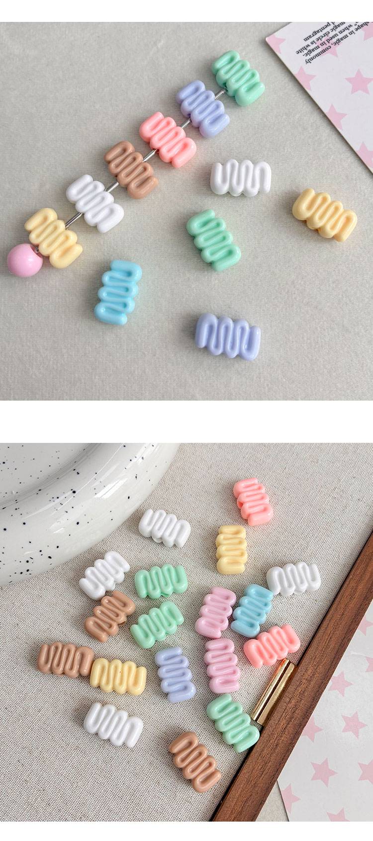 Solid Color Acrylic Beads Beads in the shape of cream
