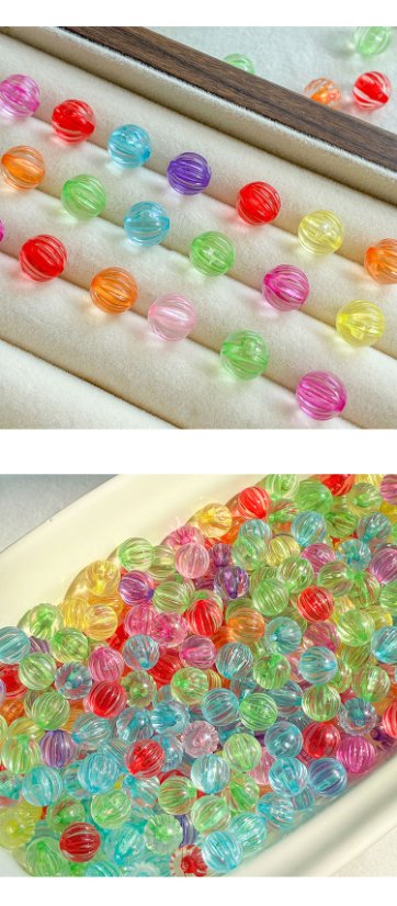 Transparent Acrylic Beads 10mm pumpkin beads