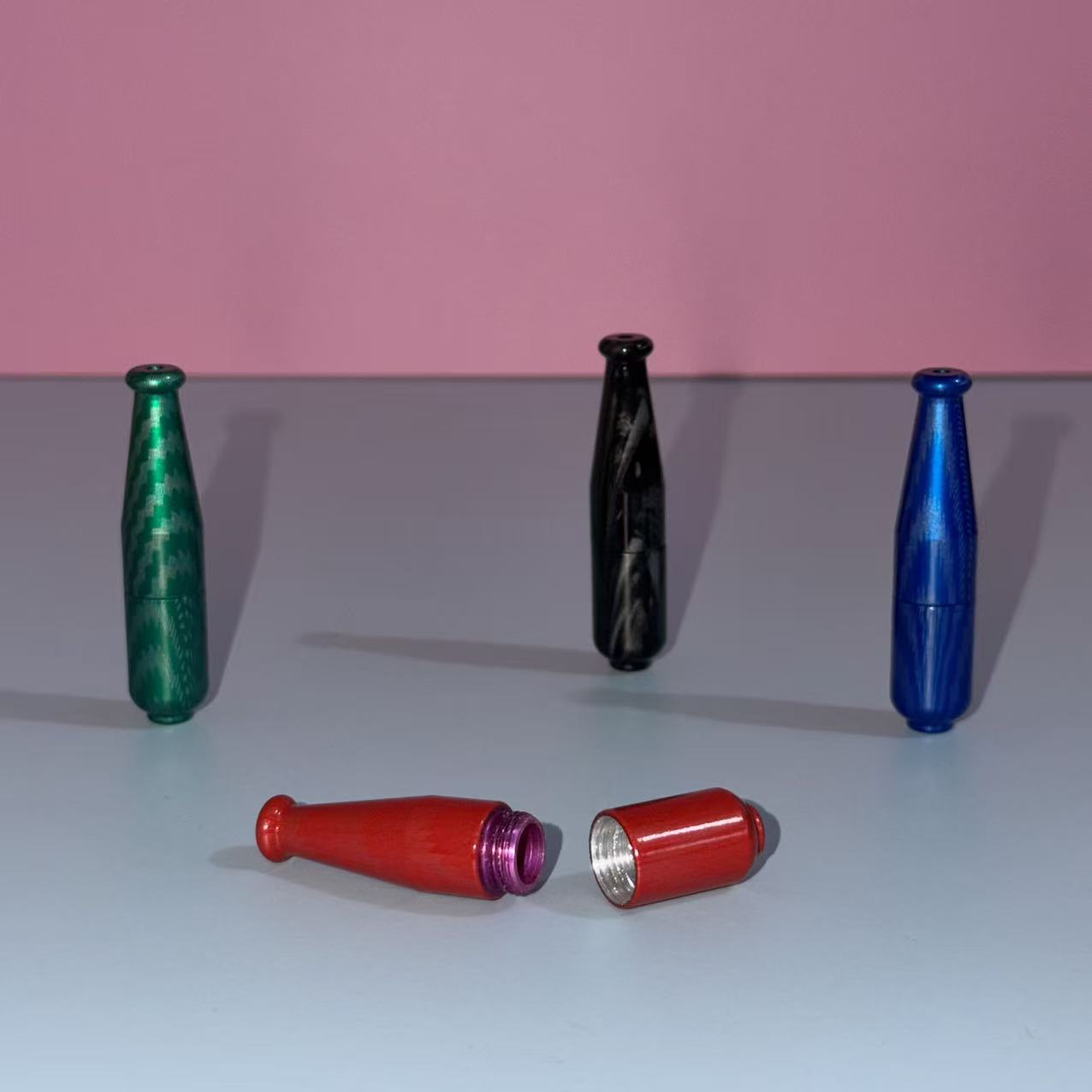 Novelty Storage Tubes Hydro‑Transfer Wood‑Grain Aluminum Baseball‑Bat Storage Tube