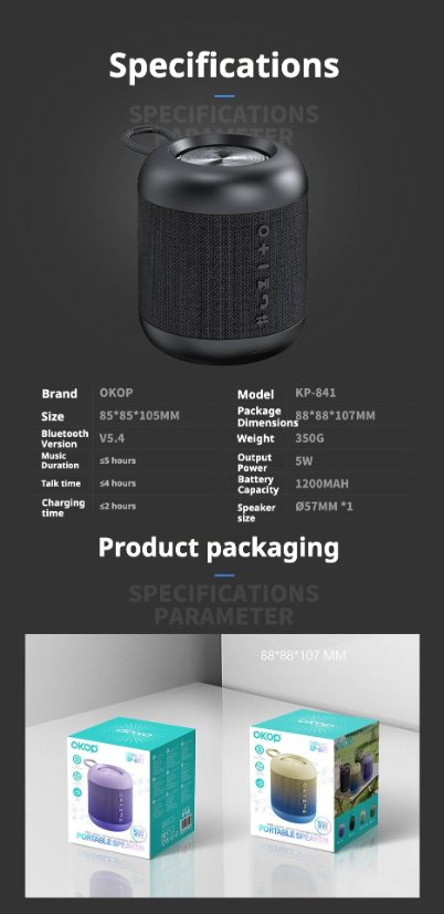 Portable Outdoor Bluetooth Speaker KP-841 Portable wireless bluetooth speaker