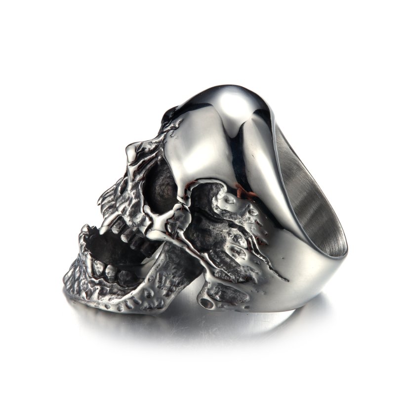 Rings Roaring Stainless Steel Skull Ring