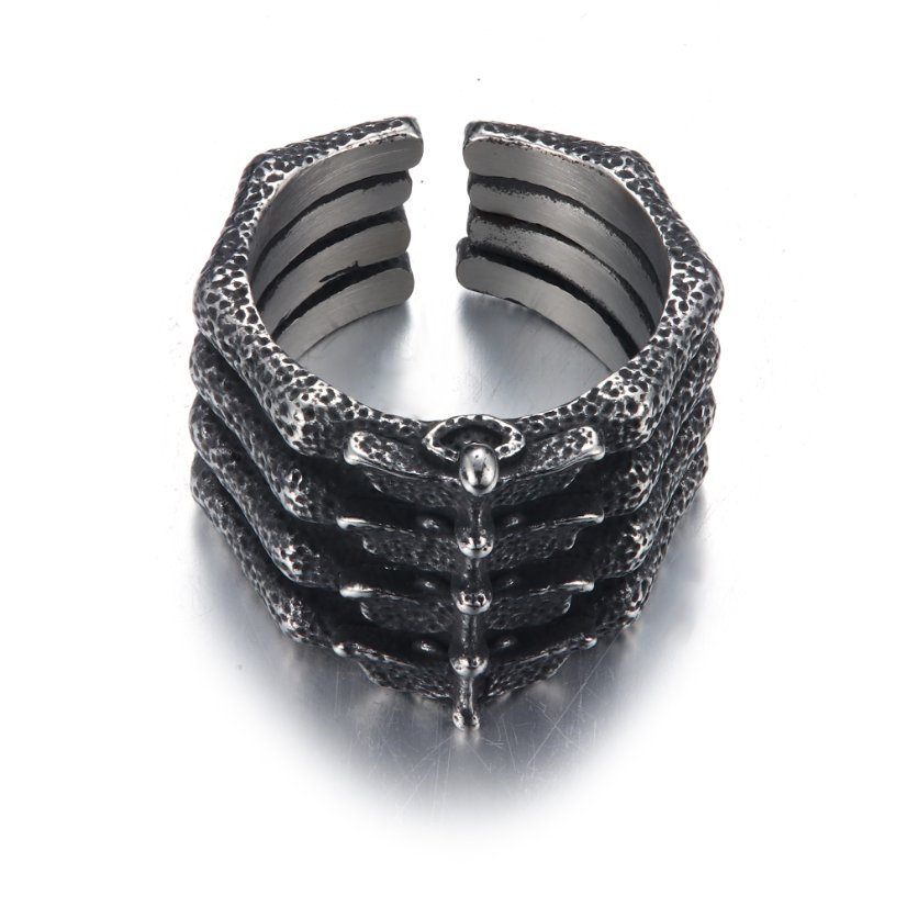 Rings Detailed Vertebrae Stainless Steel Ring