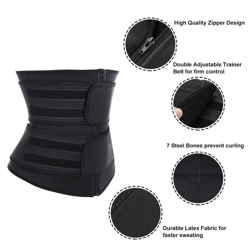Waist Trainer Black double-waist belt