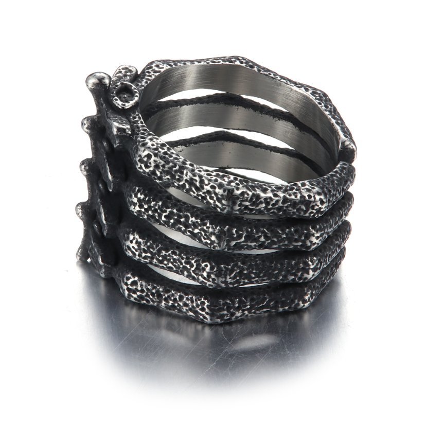 Rings Detailed Vertebrae Stainless Steel Ring