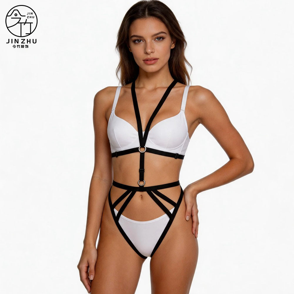 女士连体衣 Halter One-Piece Body Harness – O-Ring Elastic Waist & Hip Cross-Straps