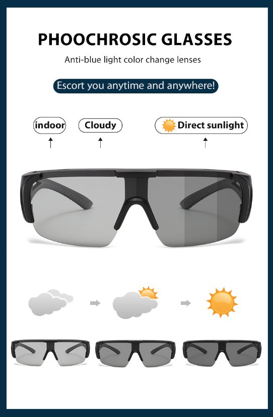 Sports Sunglasses 3538 Polarized Photochromic Clip-on Set