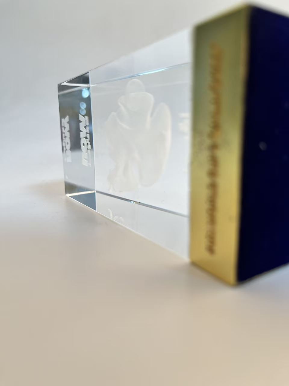 Crystal laser engraving Crystal Cube World Cup with Internal Engraving