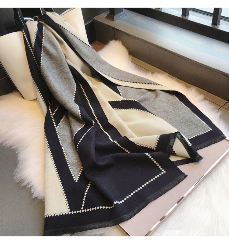 Faux Cashmere Scarves Faux Cashmere Jacquard Scarf and Shawl