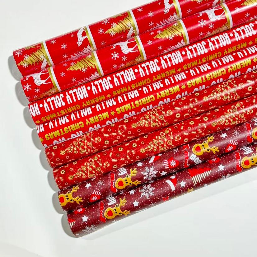 Christmas gift wrapping paper Red-Tone Christmas Gift Wrapping Paper
