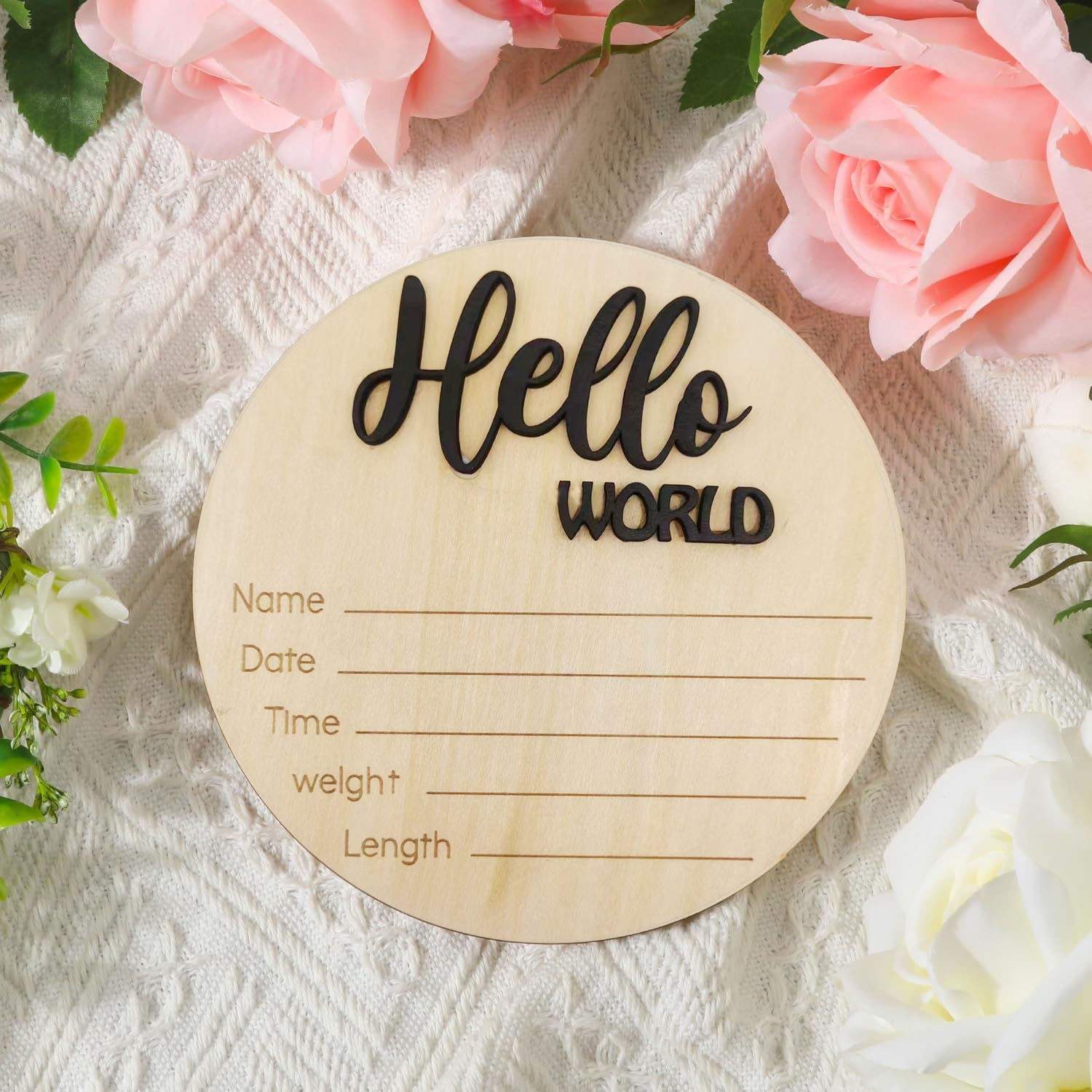 Infant Baptism Newborn Baptism Wooden Round Announcement Board