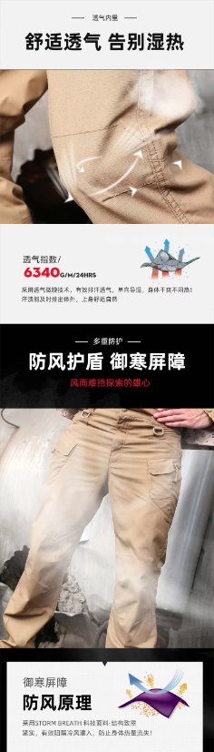 Outdoor trousers Custom Summer Multi-Pocket Casual Work Pants – Mid-Rise Quick-Dry Cotton Men's Outdoor Hiking Sports Tactical Pants IX7