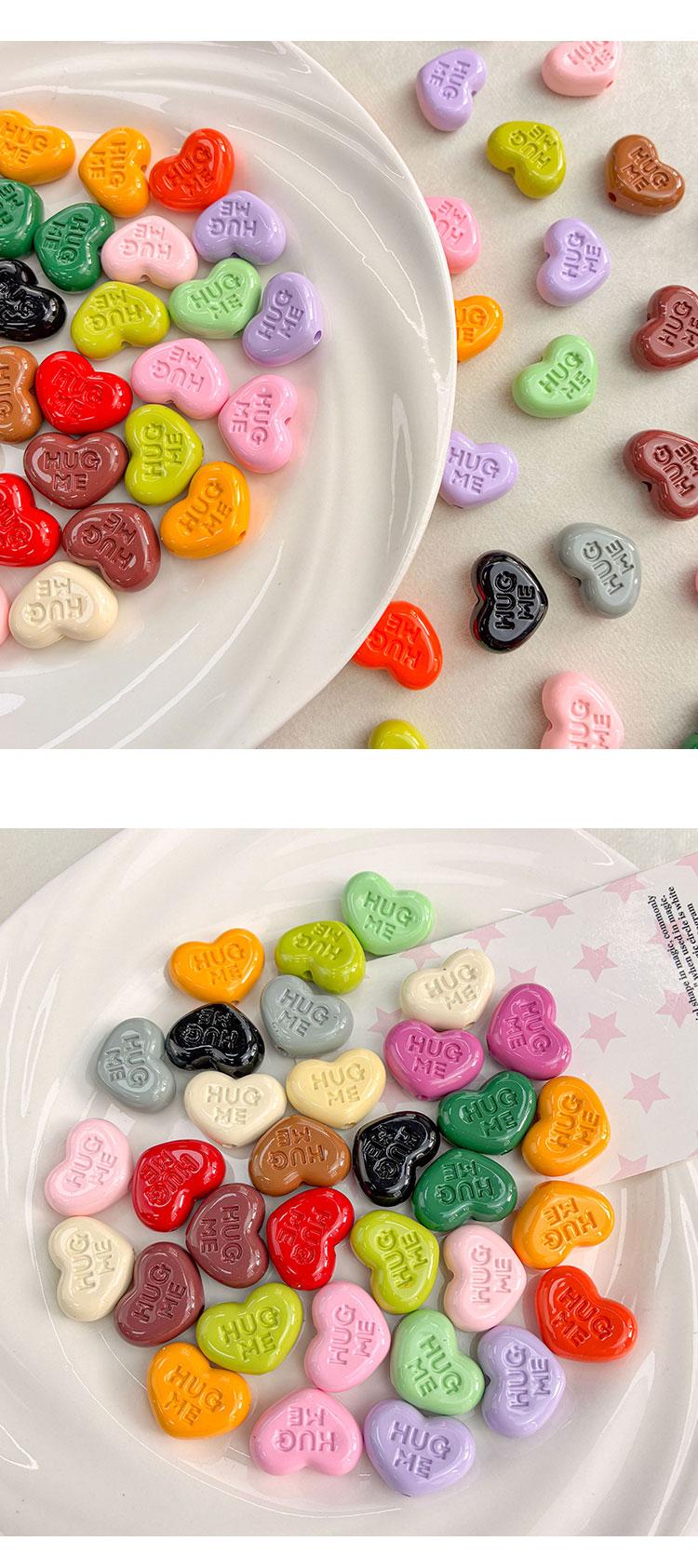 High-Quality UV Beads Baked enamel HUG ME heart