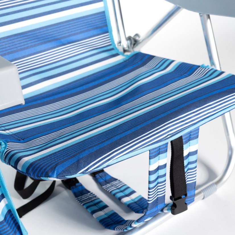 Beach Chair five position adjustable strap chair with a ice bag
