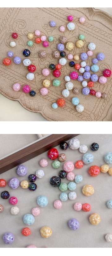 Solid Color Iridescent Plated Beads yarn ball bead