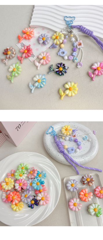 High-Quality UV Beads double color daisy 
