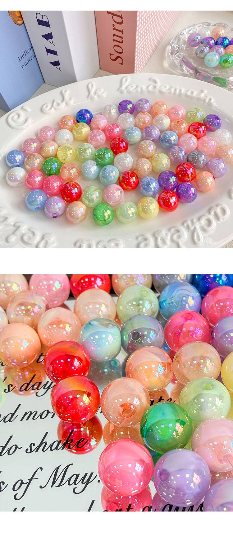 High-Quality UV Beads 16mm uv two-color beads