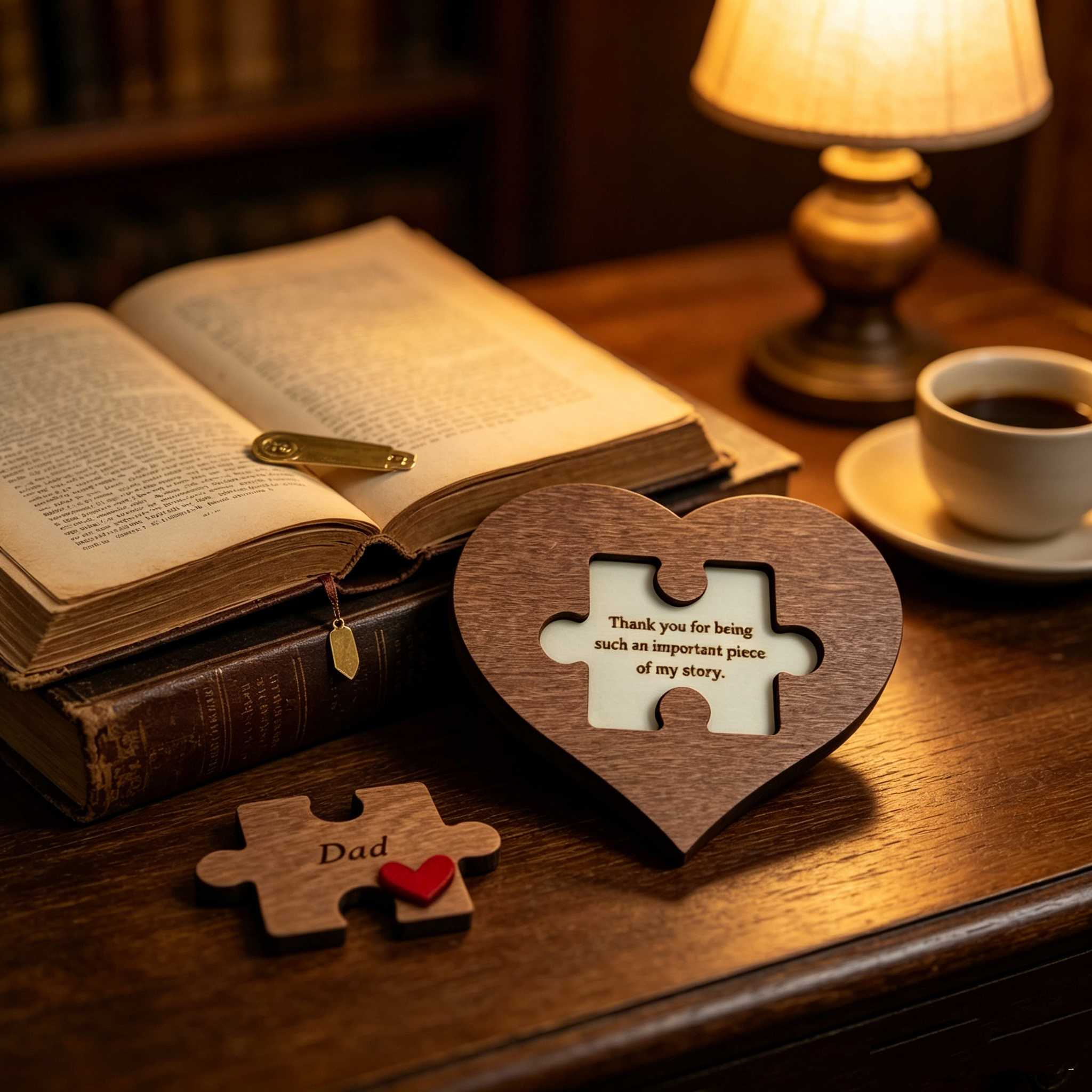 Holidays, gifts Heart Romantic Wooden Board Ornament Puzzle Sign Father's Day Mother's Day