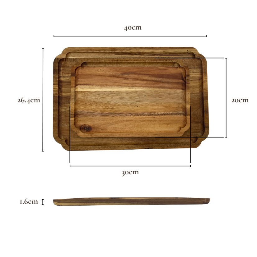 Catchall Tray Scalloped Edge Wood Tray | Custom Sizes Available