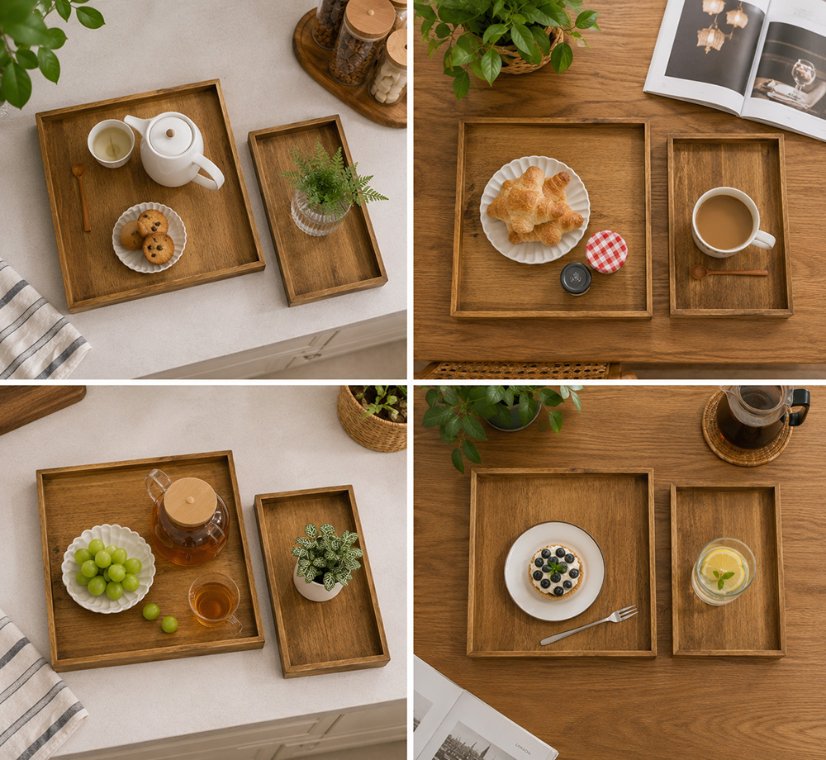 Catchall Tray Rectangular Wood Tray Set | Custom Sizes Available