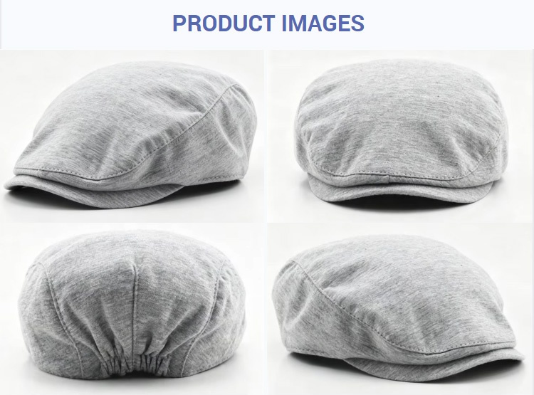 Newsboy Caps Soft Unisex Vintage Grey Elastic Back Knit Flat Cap Casual Daily Driving Outdoor Breathable Ivy Newsboy Hat for Men Women