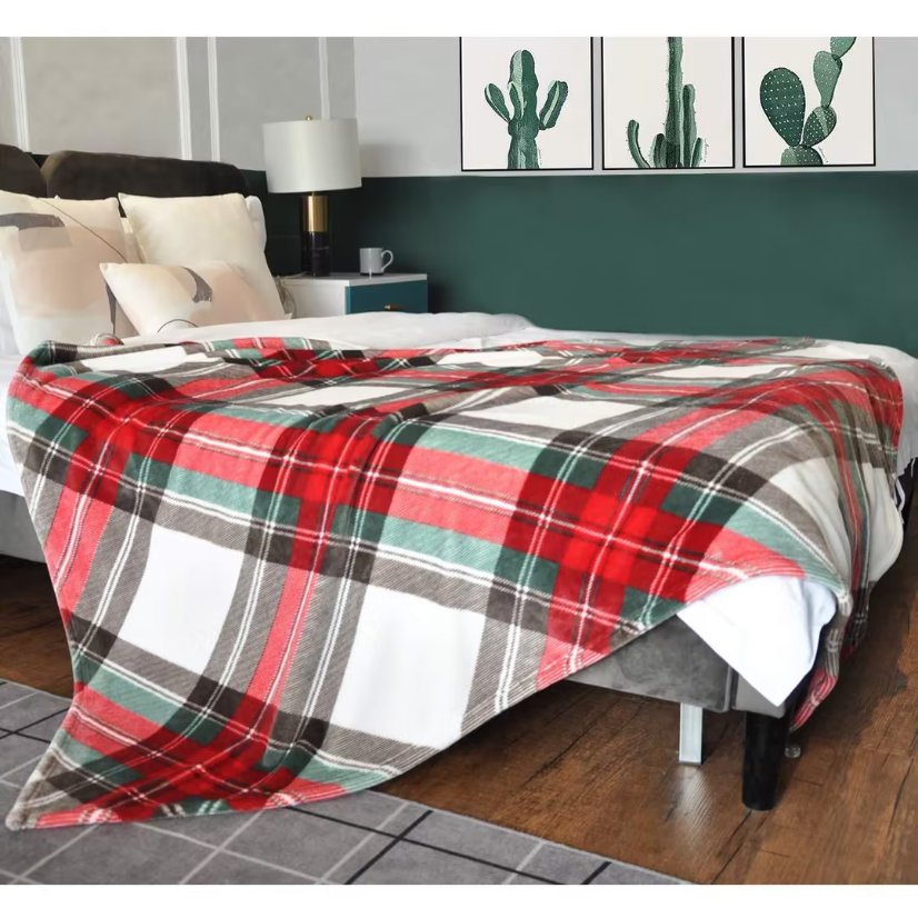 blanket Christmas Print Flannel Throw Blanket