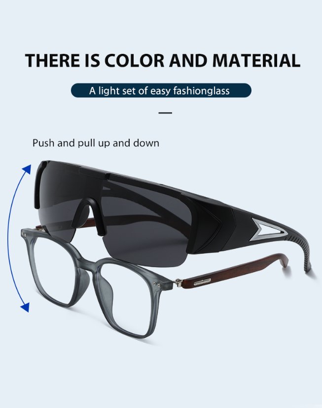 Sports Sunglasses 3538 Polarized Photochromic Clip-on Set