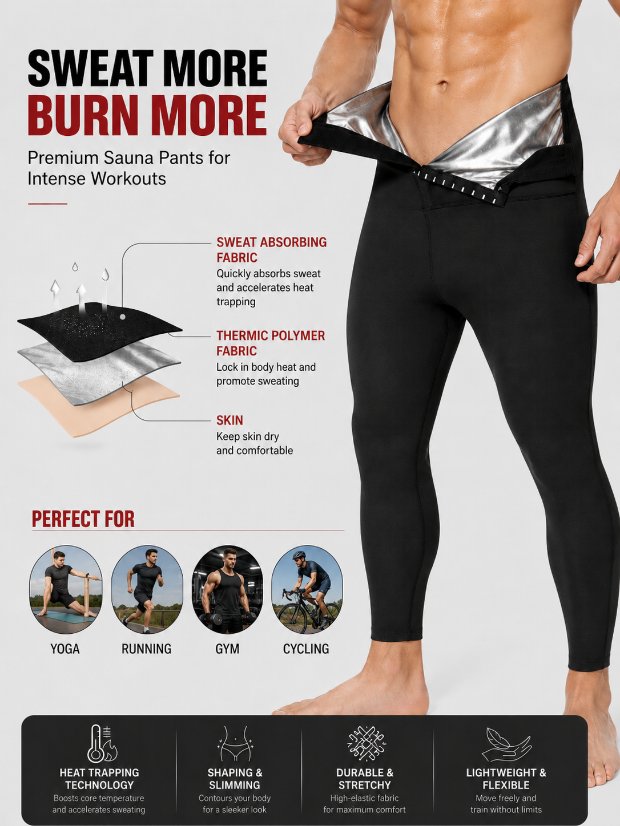 vest-top-tshirt-jacket-bra-tank Sauna Pants for Men High Waist Sauna Sweat Leggings Compression Workout Legging Sauna Suit 