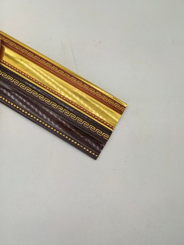 decor line PS Greek Key Bead Gold Foil Molding, Chinese Style Photo Frame Trim