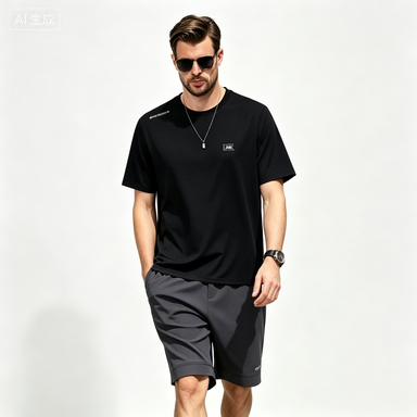 Short-Sleeve T-Shirts Men's Textured Quick-Dry Crew-Neck T-Shirt