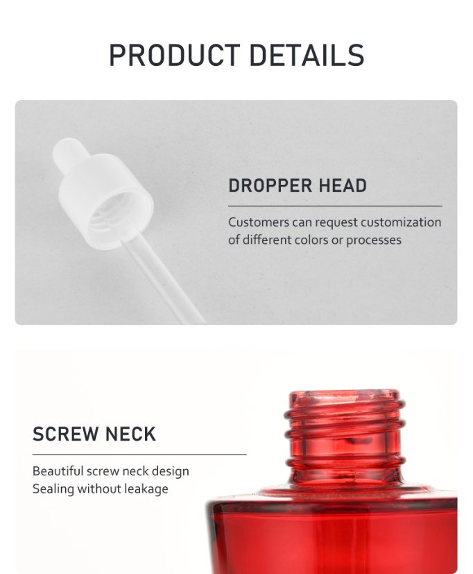 frasco cuentagotas 30ml Premium Serum Dropper Bottle with Electroplated Finish