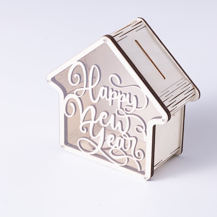 Holidays, gifts Wooden New Year's Money Box