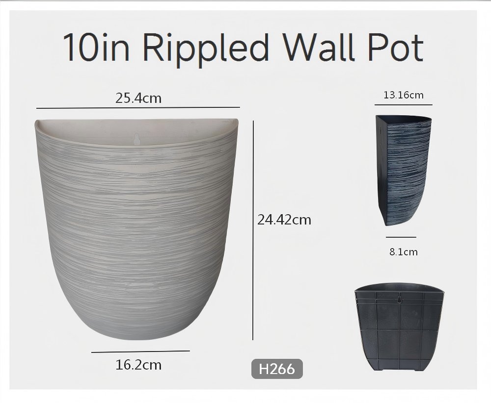 Wall Pot Rippled Wall Pot-H266