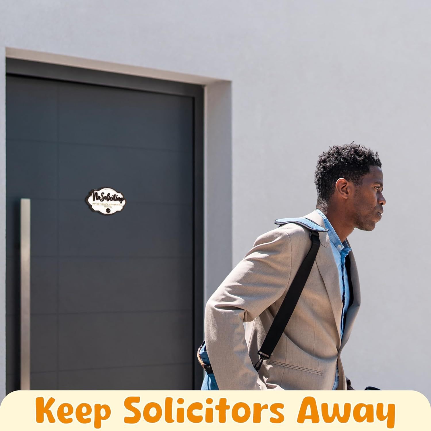 Holidays, gifts No Soliciting Sign for Office No Salesperson No Knocking or Ringing Doorbell Sign