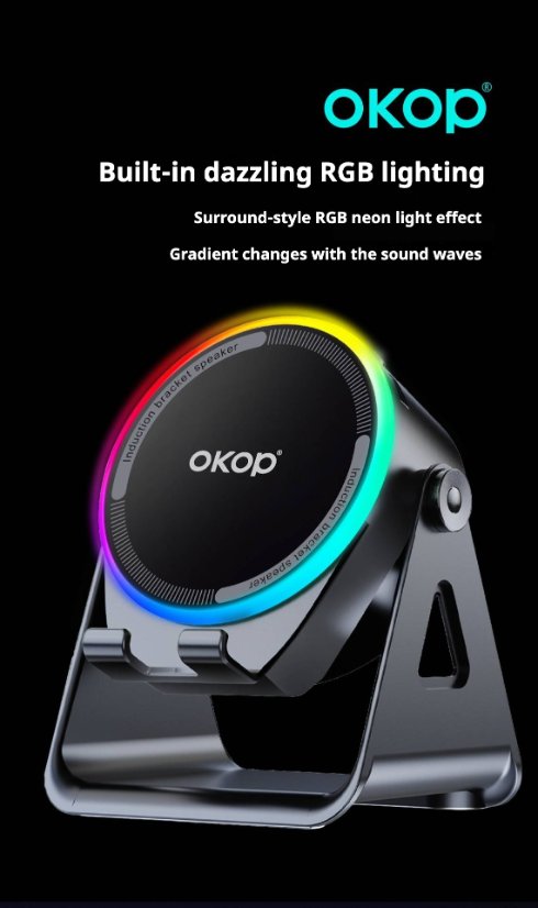 Portable Outdoor Bluetooth Speaker KP-846 Multifunctional Magnetic Speaker & Phone Stand with Induction Technology (No Bluetooth Pairing Required) and Surround Sound